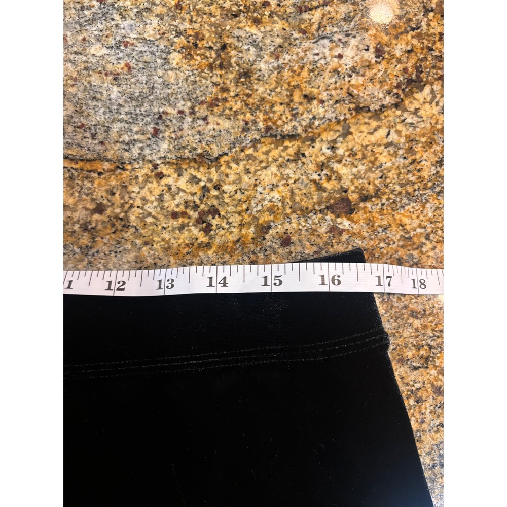 NWT Talbots Black Velvet Midi Skirt Large Elastic Waist Stretch Straight - Picture 3 of 5